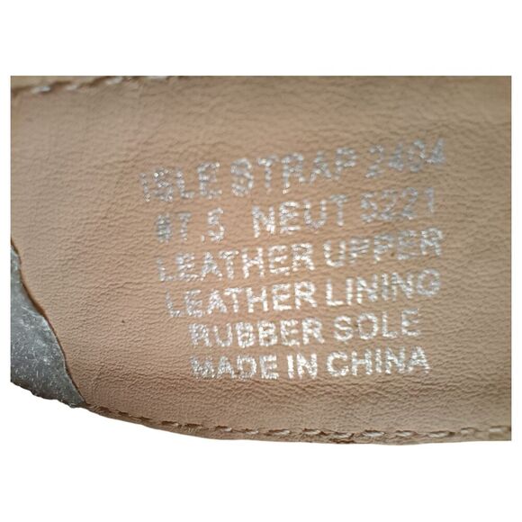 Abeo Sandals 7.5 Womens Grey Isle Strap Leather Flat Comfort Hook & Loop Casual - Picture 9 of 9